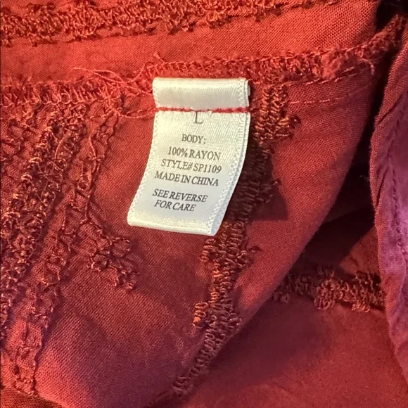 Altar'd State Burgundy Peasant Blouse - Picture 2 of 4